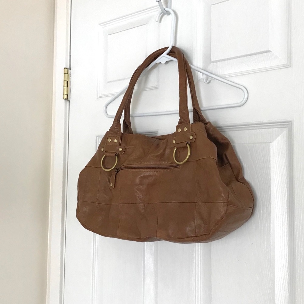 GENUINE LEATHER + bamboo purse